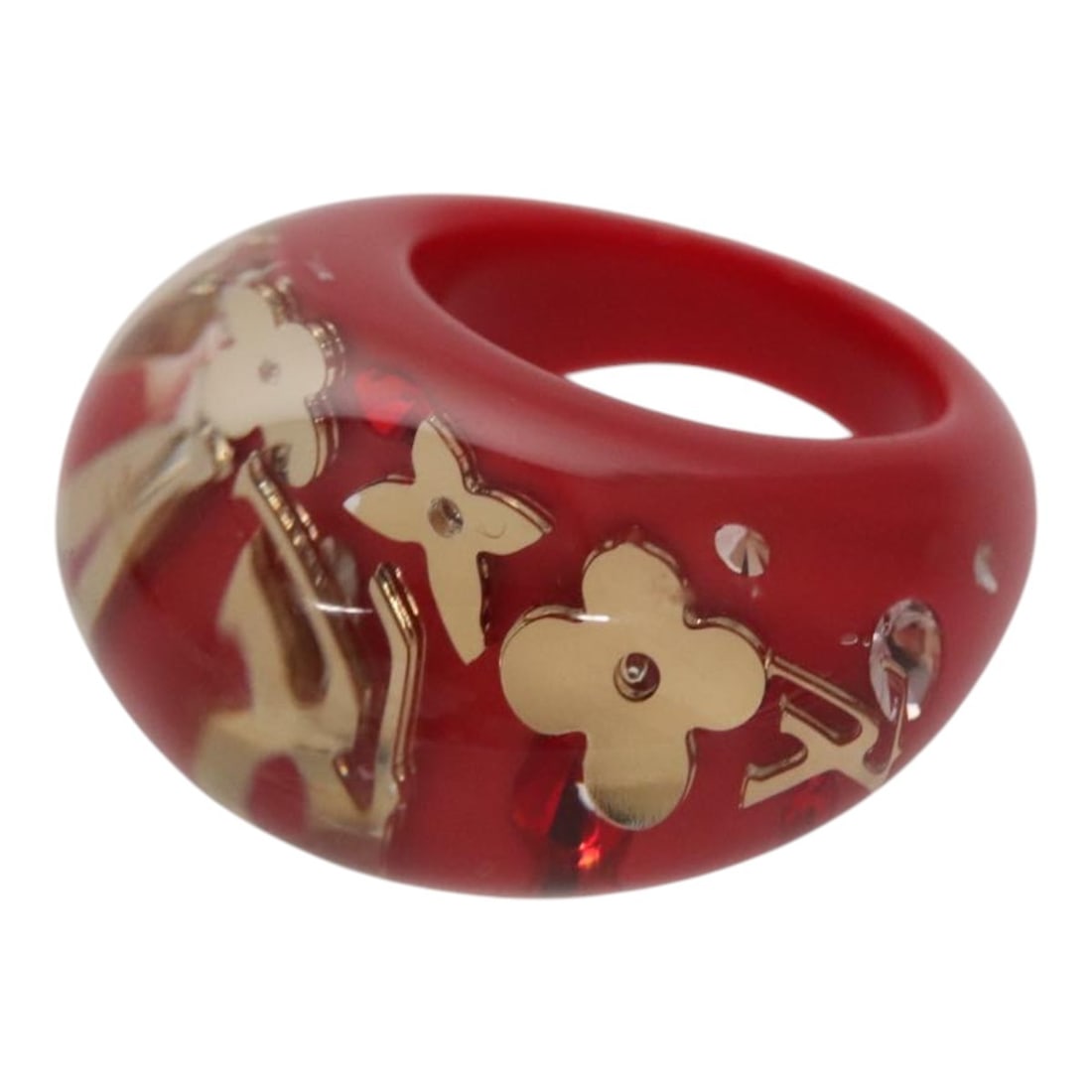 Louis Vuitton Uncle John Burgh Ring Red Plastic Authentic: Louis Vuitton Uncle John Burgh Ring Red Plastic Authentic This Louis Vuitton Uncle John Burgh Ring showcases a vibrant red color and is crafted from durable plastic, making it a striking accessory for