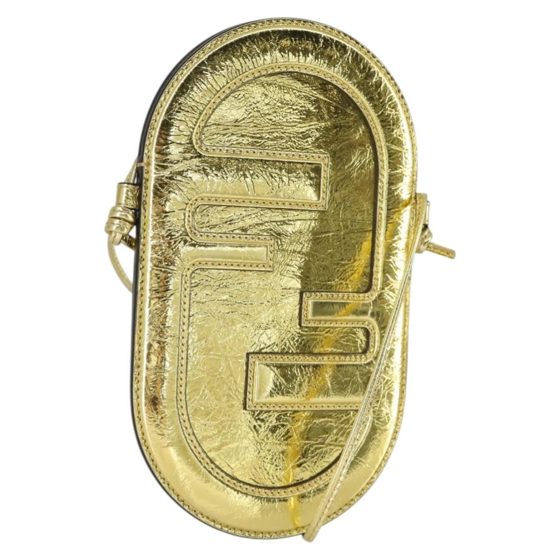 Fendi Orlock Leather Smartphone Shoulder Bag in Gold with Dust Bag and Box: Fendi Orlock Leather Smartphone Shoulder Bag in Gold with Dust Bag and Box This FENDI Orlock Smartphone Shoulder Case Bag is crafted from gold leather and features a sleek shoulder bag design. Made in