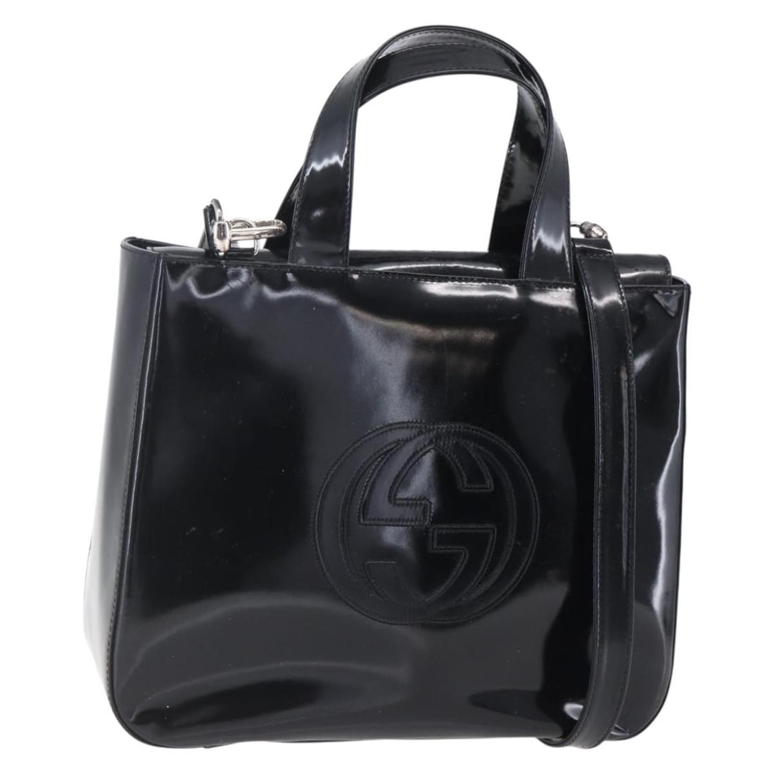 GUCCI Soho Black Patent Leather Hand Bag 000 1013 0504 Authentic: GUCCI Soho Black Patent Leather Hand Bag 000 1013 0504 Authentic Introducing the GUCCI Soho Hand Bag, a stunning accessory crafted from black patent leather. This elegant handbag features a spacious i
