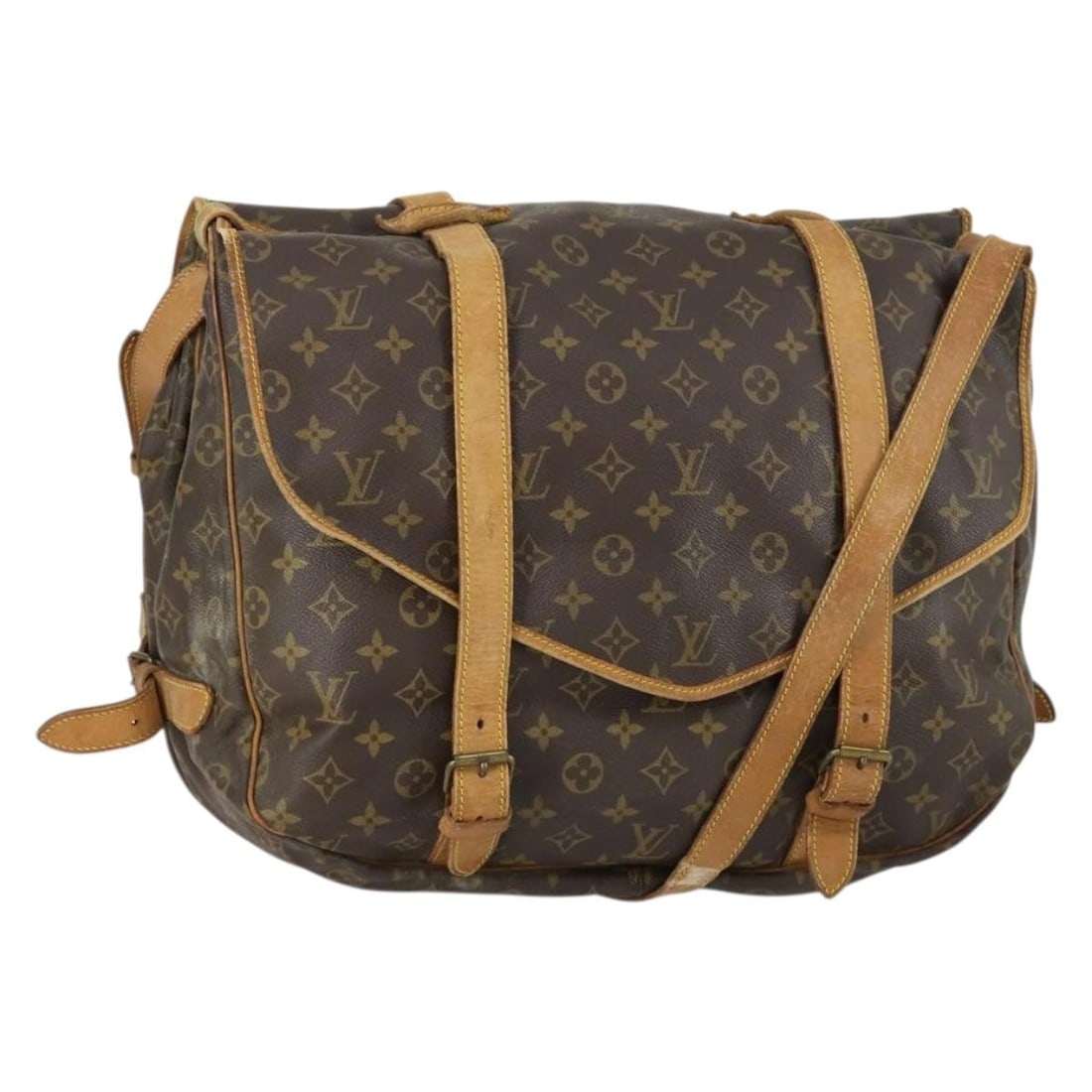 LOUIS VUITTON Monogram Saumur 43 Shoulder Bag M42252 Authenticated: LOUIS VUITTON Monogram Saumur 43 Shoulder Bag M42252 Authenticated This LOUIS VUITTON Monogram Saumur 43 Shoulder Bag (M42252) is a stylish and functional accessory crafted from iconic Monogram Canvas