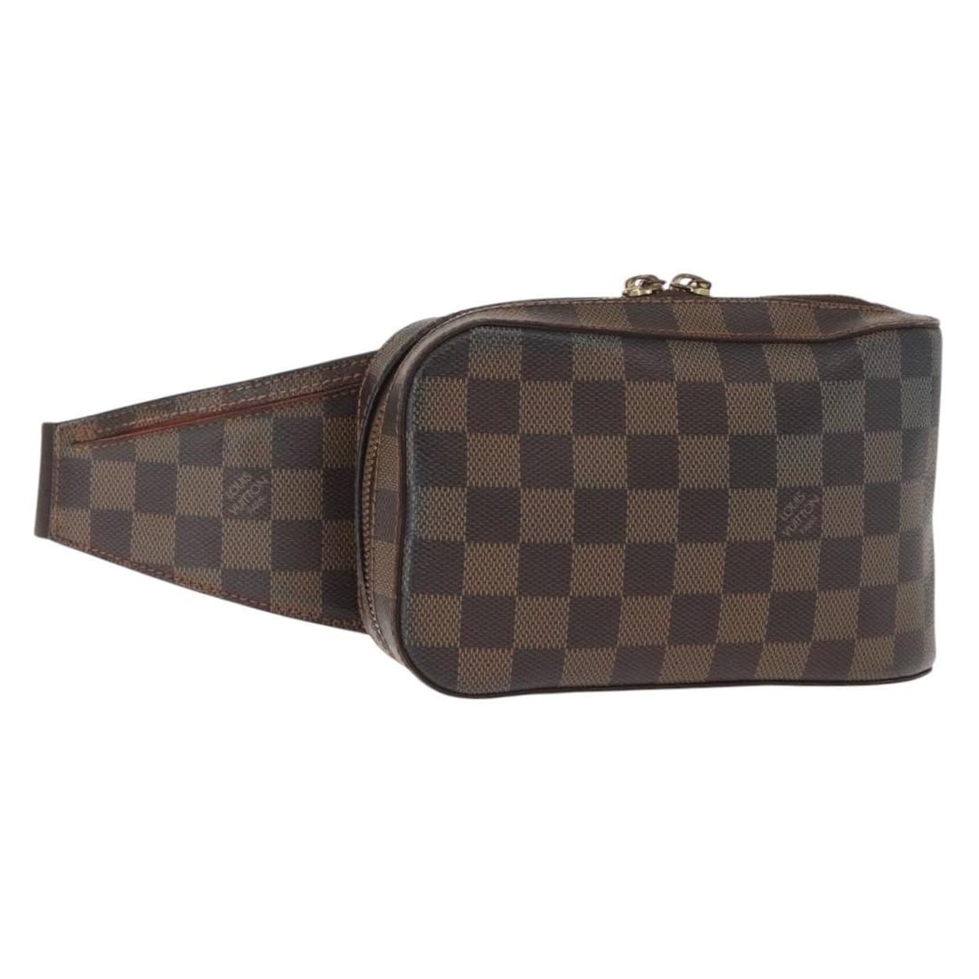 Louis Vuitton Geronimos Damier Ebene Canvas Shoulder Bag N51994 Spain: Louis Vuitton Geronimos Damier Ebene Canvas Shoulder Bag N51994 Spain This Louis Vuitton Geronimos shoulder bag features the signature Damier Ebene canvas in a compact, functional design. The bag incl