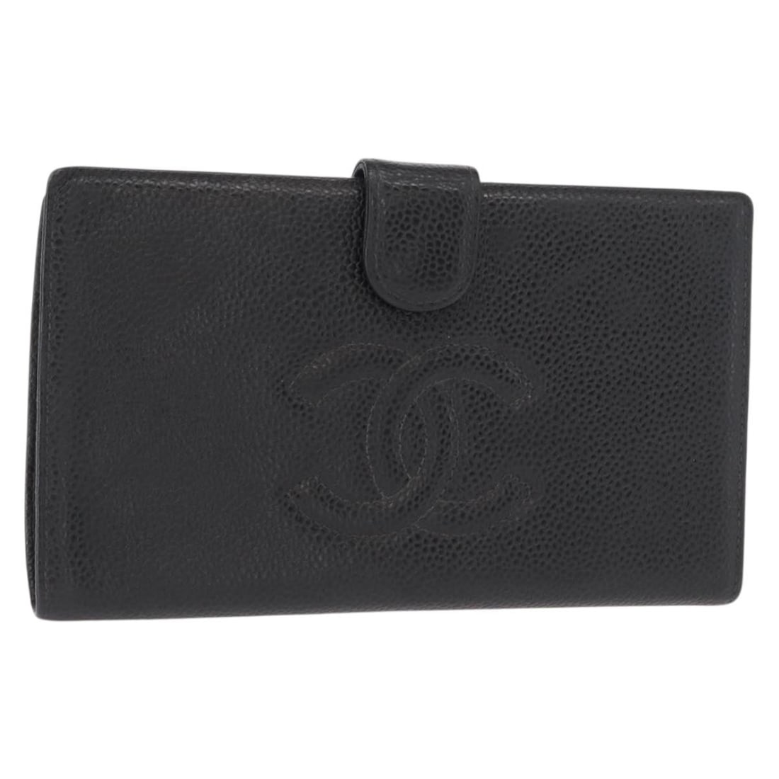 Chanel Caviar Leather Black and Gold Long Wallet France: Chanel Caviar Leather Black and Gold Long Wallet France This CHANEL long wallet is crafted from black caviar-grained calfskin leather and features gold-tone CC hardware. Made in France, the wallet dis