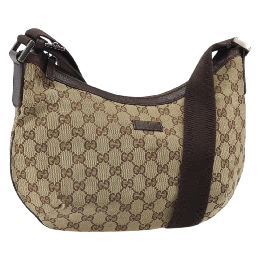 Beige Silver GG Canvas Gucci 181092 Shoulder Bag: Beige Silver GG Canvas Gucci 181092 Shoulder Bag This is a GUCCI GG Canvas shoulder bag in beige and silver, featuring the signature GG canvas exterior. Made in Italy, the bag includes a shoulder stra