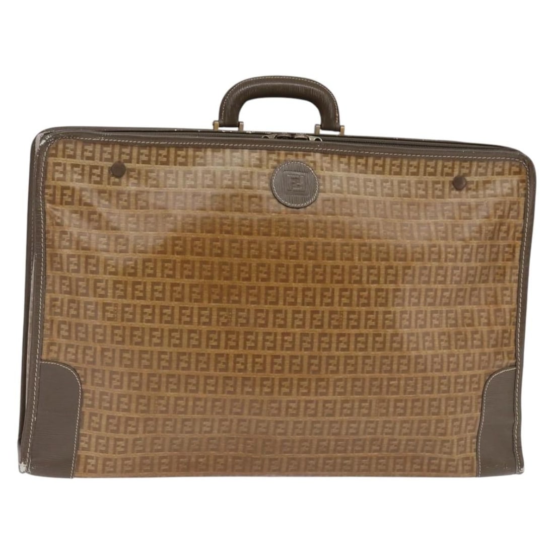 FENDI Zucchino Trunk Coated Canvas Brown Gold Bag: FENDI Zucchino Trunk Coated Canvas Brown Gold Bag This Fendi Zucchino Canvas Trunk is a stylish and functional accessory, crafted from high-quality coated canvas in a rich brown and gold color scheme.