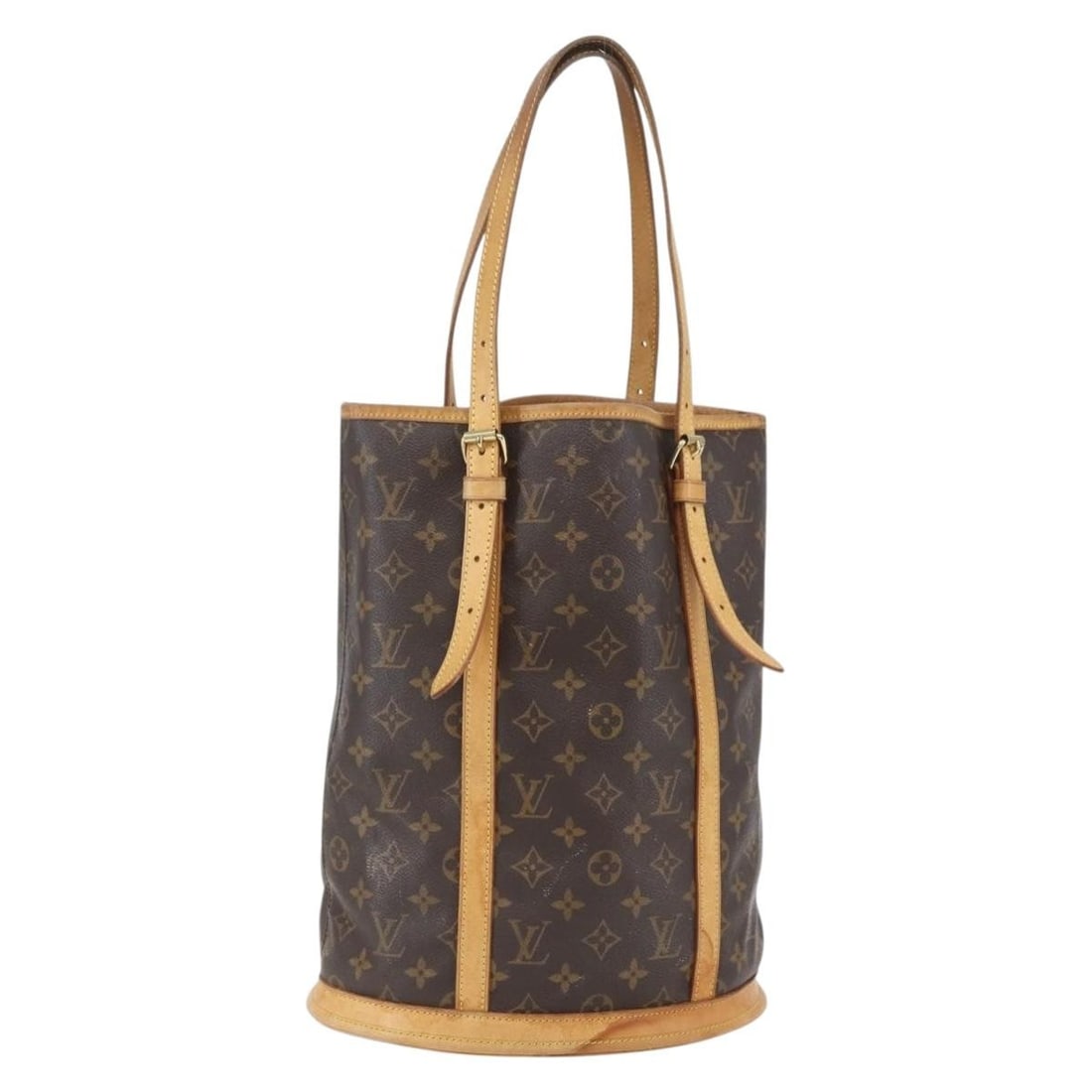 LOUIS VUITTON Monogram Bucket Shoulder Bag M42236 Auth France: LOUIS VUITTON Monogram Bucket Shoulder Bag M42236 Auth France Introducing the LOUIS VUITTON Monogram Bucket GM Shoulder Bag, a classic piece crafted from durable Monogram Canvas. This stylish shoulder