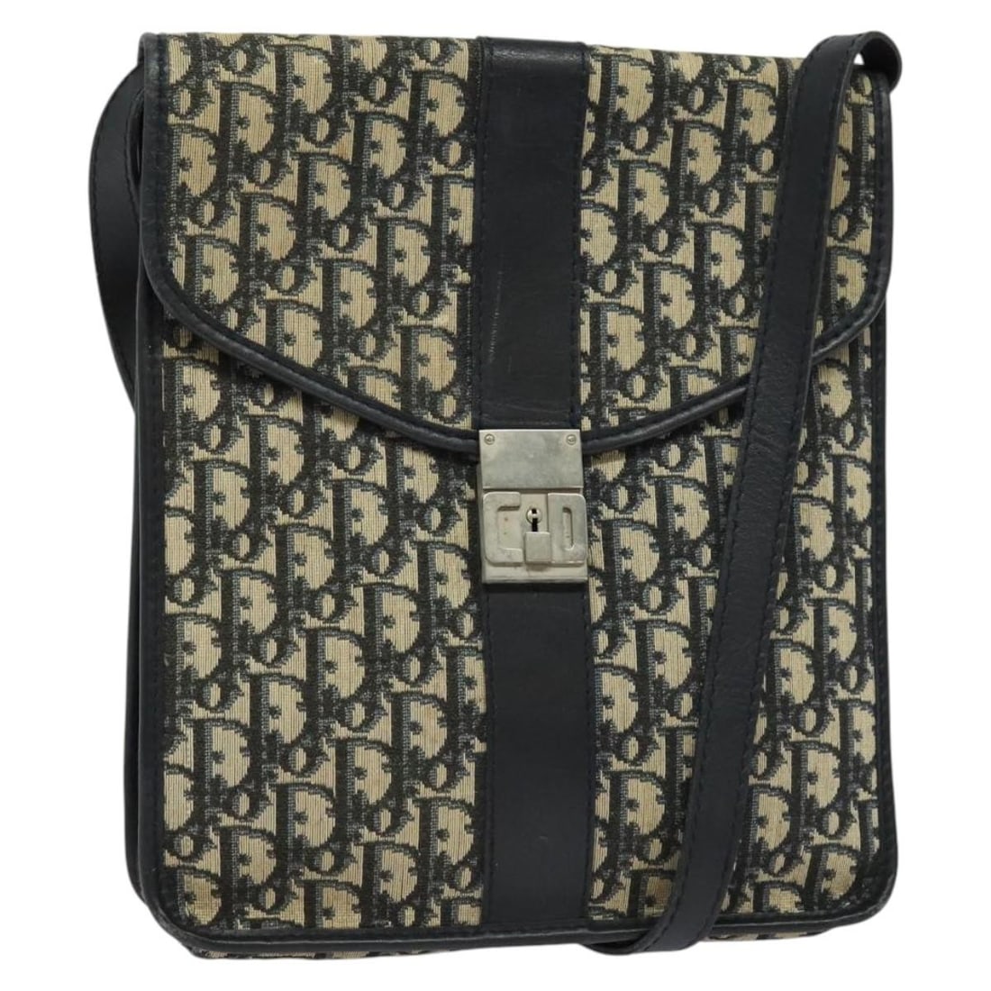 Christian Dior Trotter Canvas Shoulder Bag Navy Silver Made in France: Christian Dior Trotter Canvas Shoulder Bag Navy Silver Made in France This Christian Dior Trotter Canvas Shoulder Bag is a stylish and functional accessory, perfect for everyday use. Crafted from dura