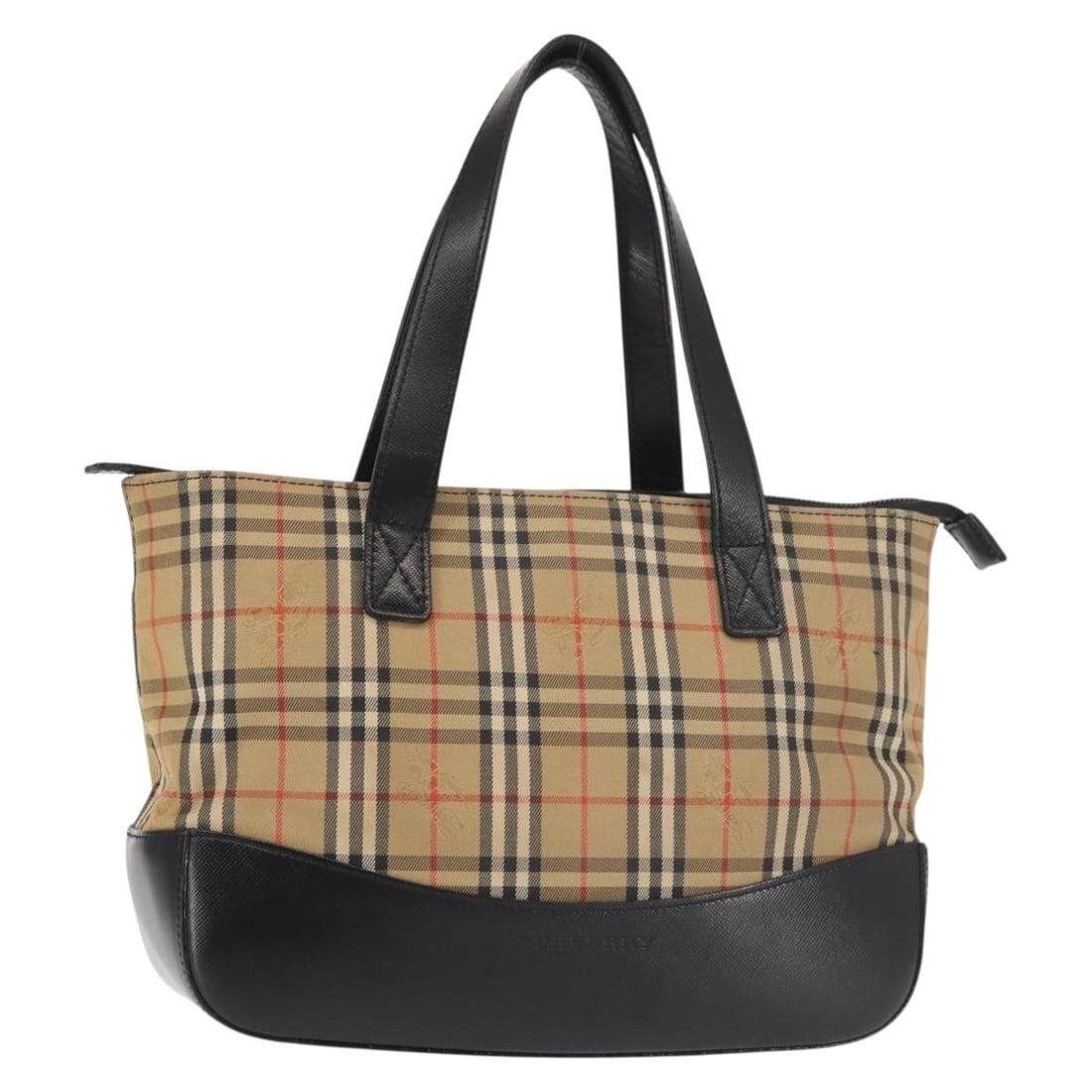 BURBERRY Nova Check Hand Bag Canvas Black Gold Authentic BA6246 (1 of 18)