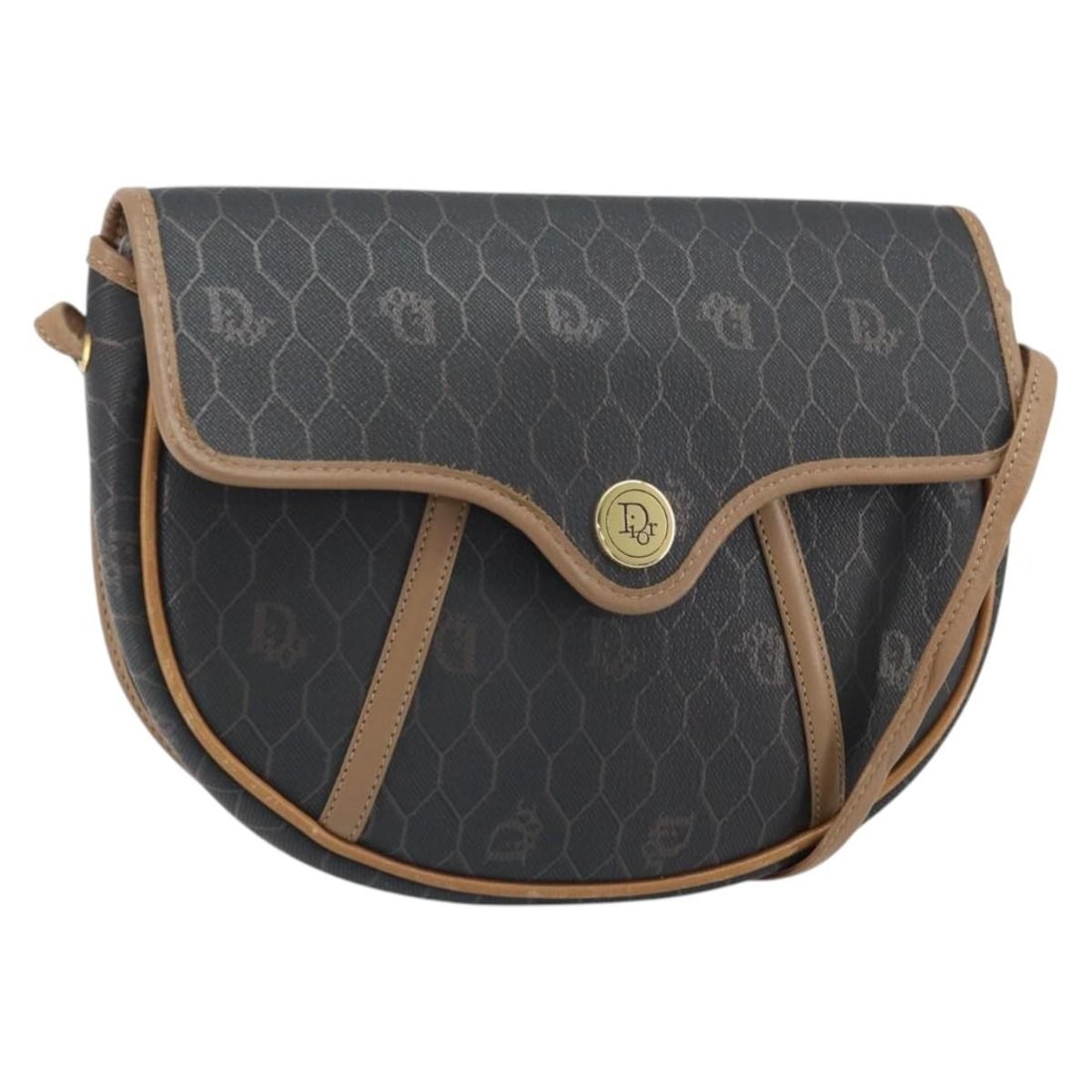 Christian Dior Black Honeycomb PVC Leather Shoulder Bag Gold Accents: Christian Dior Black Honeycomb PVC Leather Shoulder Bag Gold Accents This Christian Dior shoulder bag features the iconic honeycomb canvas design in black and gold with PVC leather accents. The bag of