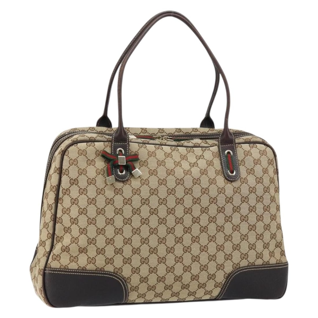Beige Gold GG Canvas Tote Gucci 162881 Web Sherry Line Bag: Beige Gold GG Canvas Tote Gucci 162881 Web Sherry Line Bag This Gucci GG Canvas Web Sherry Line tote bag features a beige and gold color scheme with the signature GG canvas exterior. Made in Italy, th