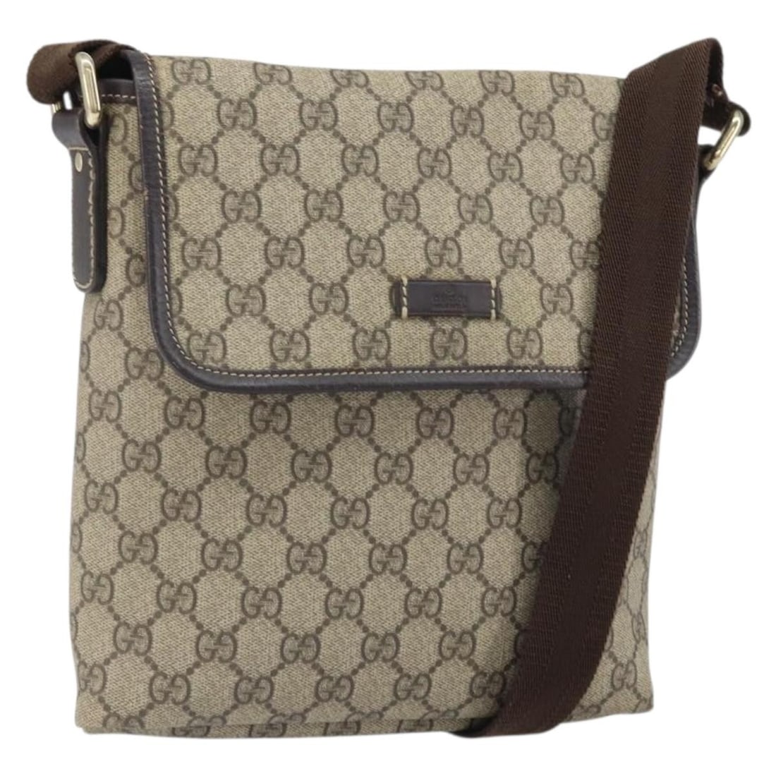 Beige Gold Gucci GG Supreme PVC Shoulder Bag Model 223666 from Italy: Beige Gold Gucci GG Supreme PVC Shoulder Bag Model 223666 from Italy This is a Gucci GG Supreme shoulder bag crafted from beige PVC leather and GG canvas with gold accents. The bag features an adjusta