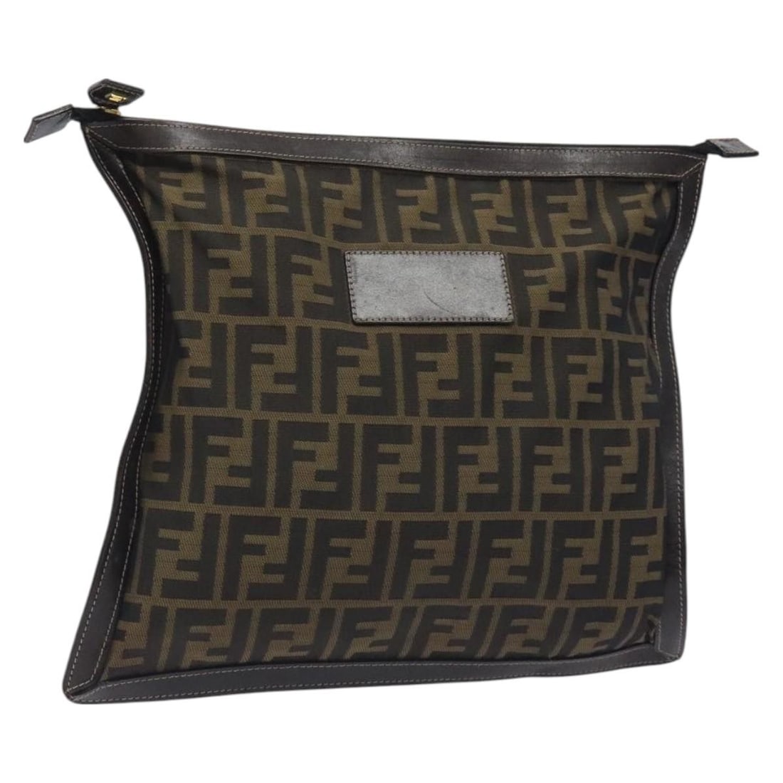 FENDI Zucca Canvas Pouch Black Brown Authentic (1 of 15)