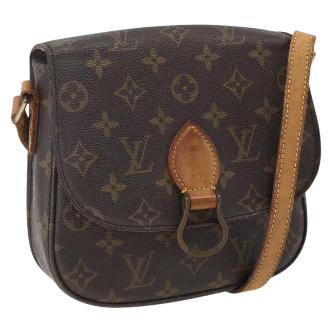Louis Vuitton Saint Cloud MM Monogram Canvas Shoulder Bag M51243 France: Louis Vuitton Saint Cloud MM Monogram Canvas Shoulder Bag M51243 France This Louis Vuitton Saint Cloud MM shoulder bag features the iconic Monogram canvas and is crafted in France. The bag has a compa