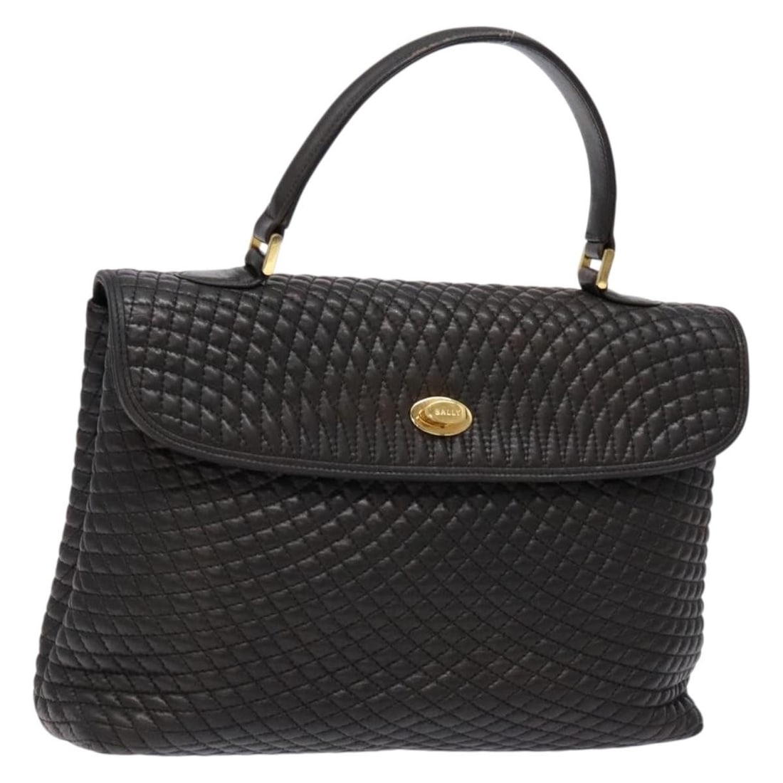 BALLY Matelasse Leather Hand Bag Black Gold Authentic: BALLY Matelasse Leather Hand Bag Black Gold Authentic Discover the elegance of the BALLY Matelasse Hand Bag, crafted from premium leather in a striking black and gold color combination. This stylish h