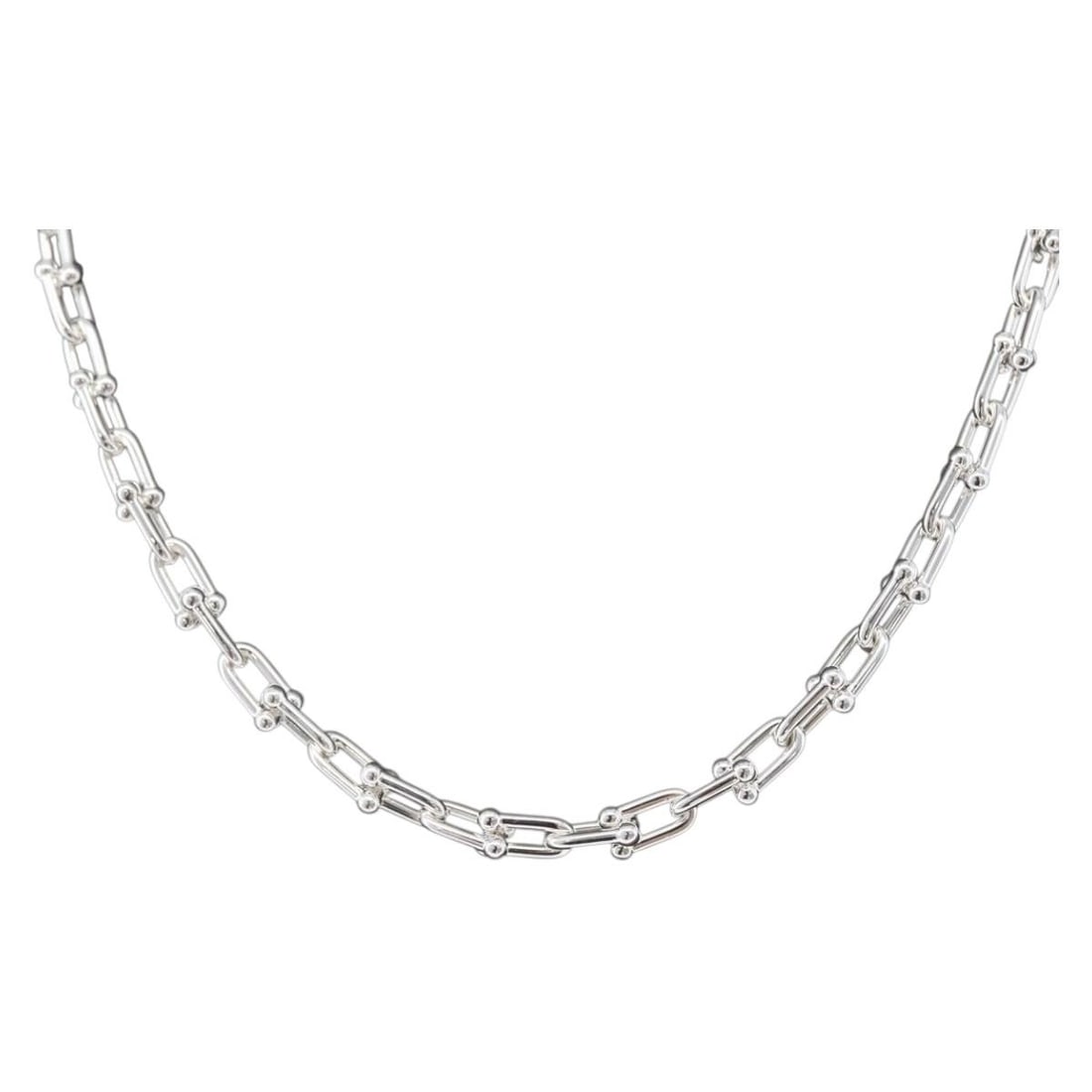 Small Link Silver Necklace by Tiffany and Co Hardware Collection Ag925 (1 of 15)