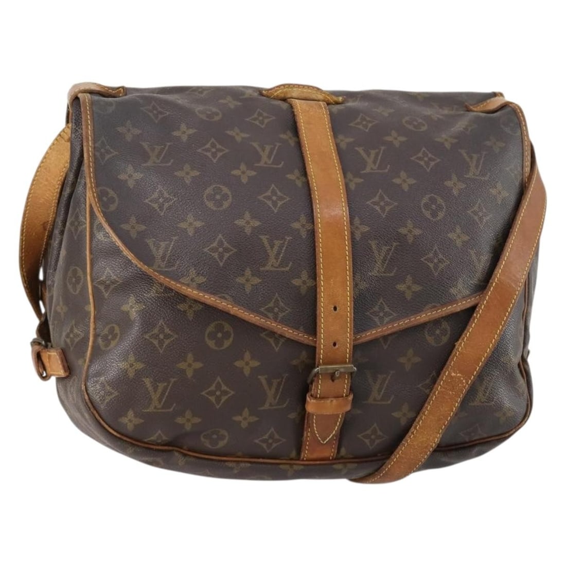 LOUIS VUITTON Monogram Saumur 35 Shoulder Bag M42254 Auth (1 of 18)