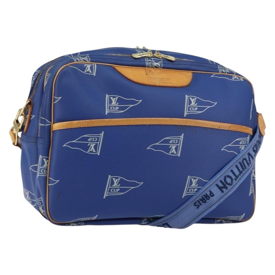 LOUIS VUITTON LV Cup Sac Coated Canvas Blue Shoulder Bag M80008 Auth: LOUIS VUITTON LV Cup Sac Coated Canvas Blue Shoulder Bag M80008 Auth This LOUIS VUITTON LV Cup Sac Cowes Bag is a stylish shoulder bag crafted in France from durable coated canvas in a vibrant blue co