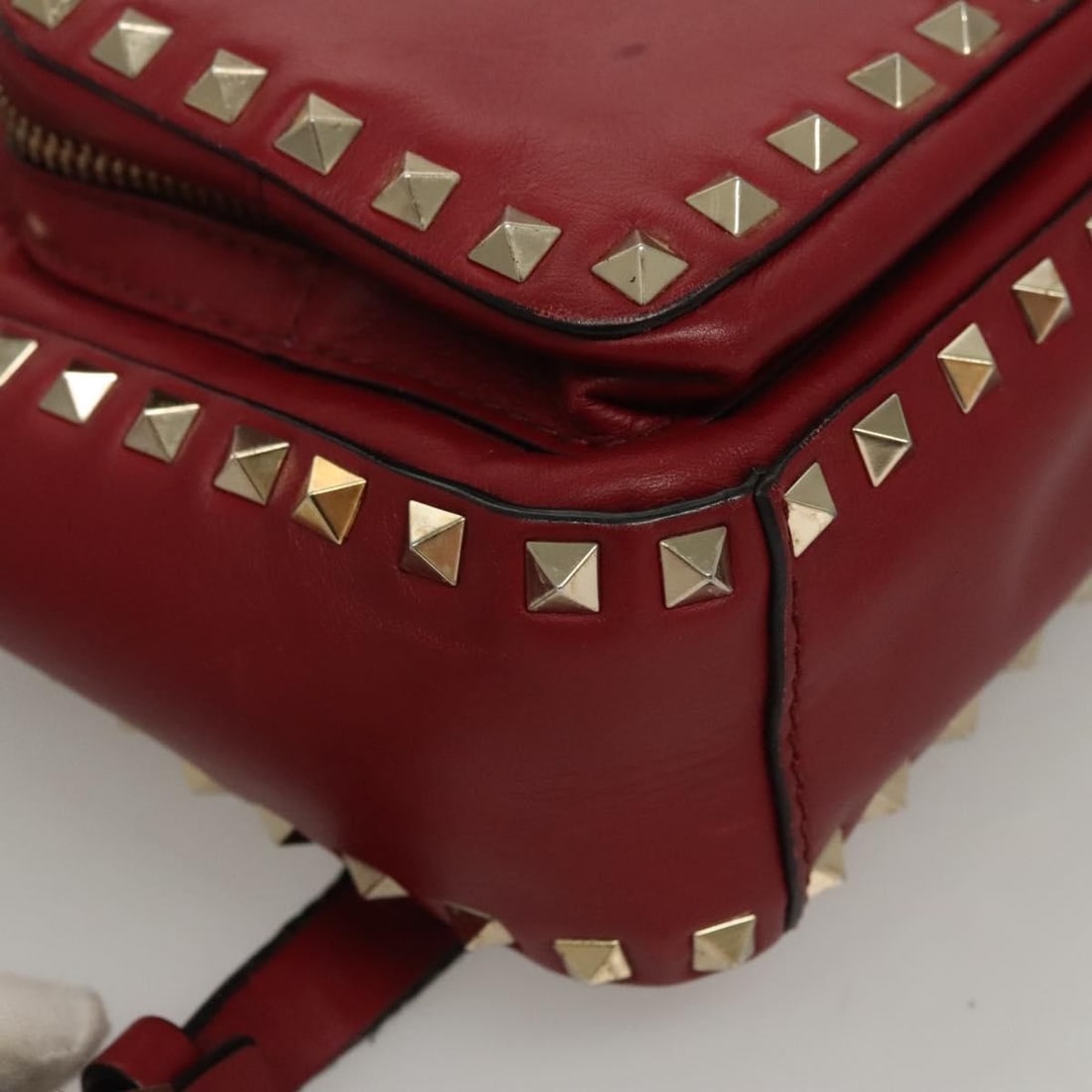 VALENTINO Red Leather Backpack Authentic Italy - 10