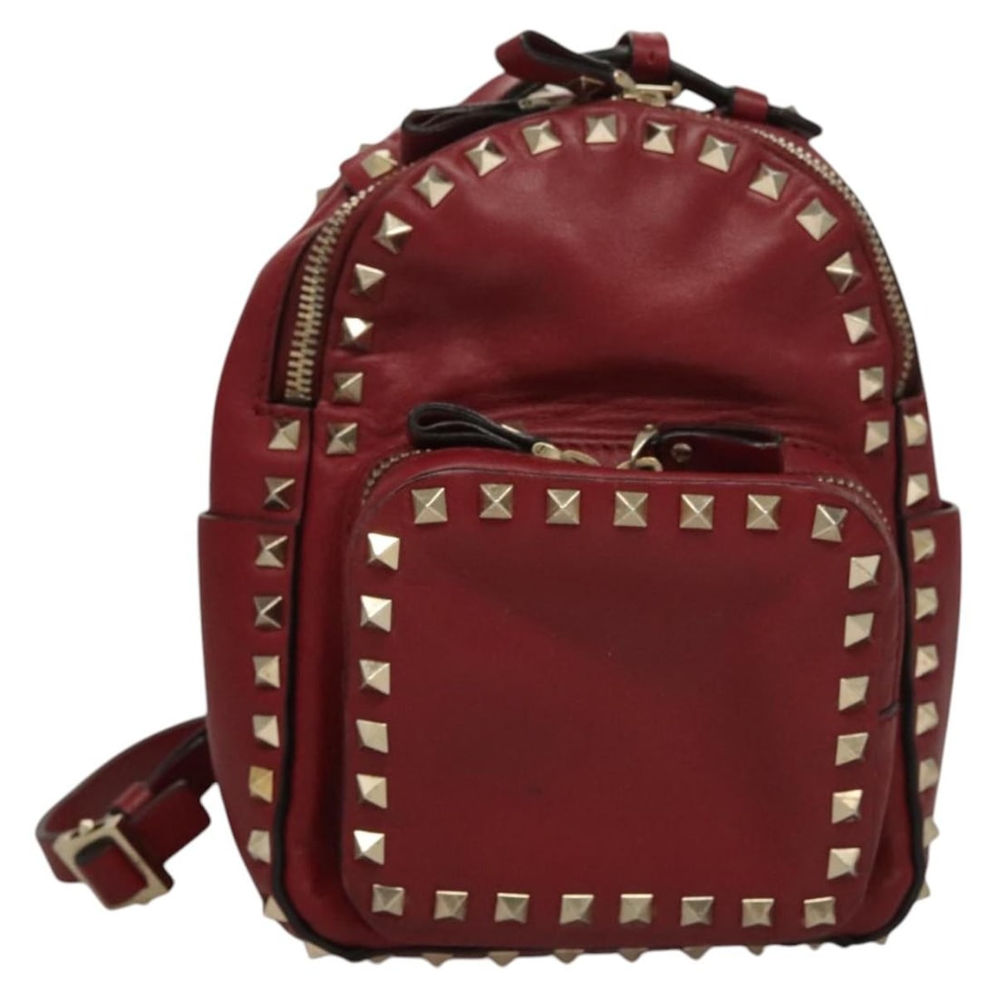 VALENTINO Red Leather Backpack Authentic Italy - 14