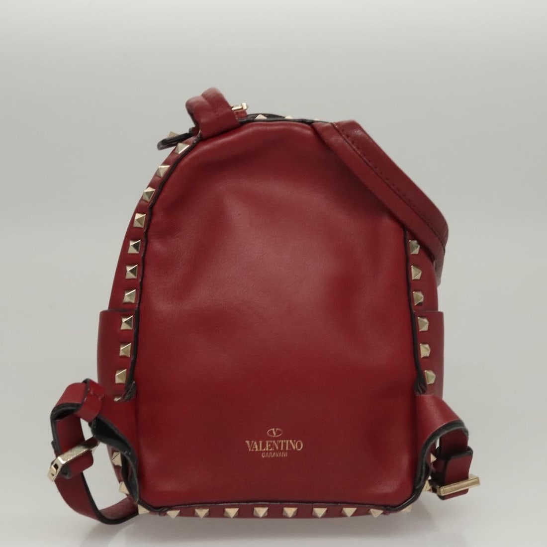 VALENTINO Red Leather Backpack Authentic Italy - 2