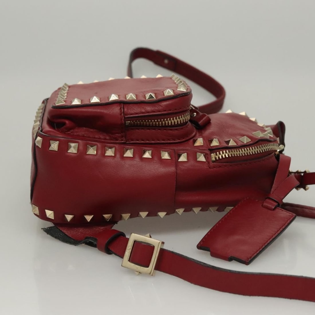VALENTINO Red Leather Backpack Authentic Italy - 3