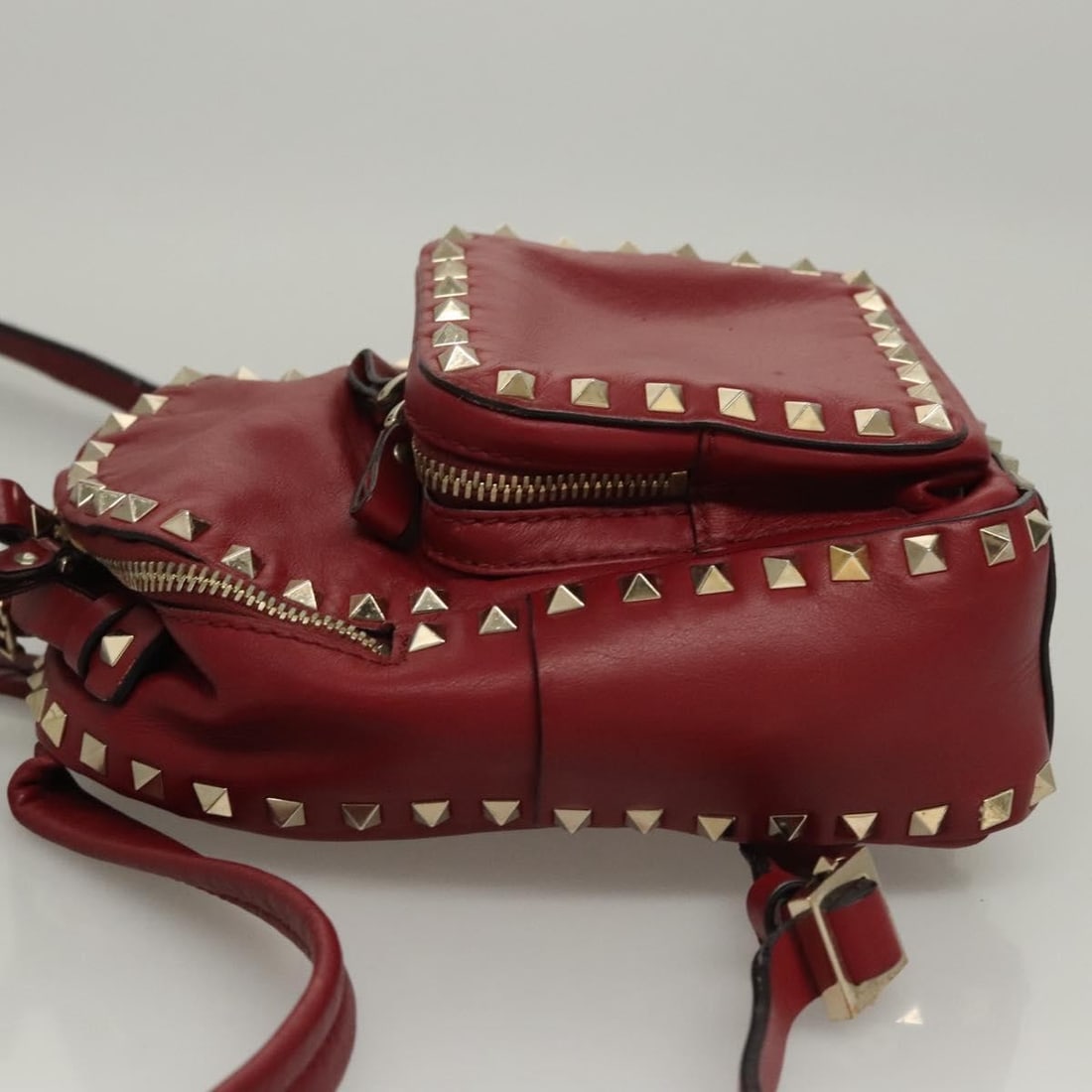 VALENTINO Red Leather Backpack Authentic Italy - 4