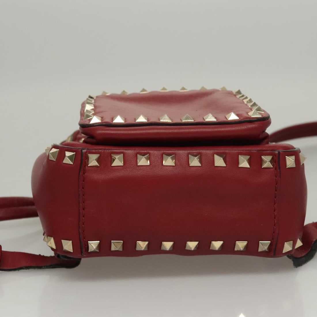 VALENTINO Red Leather Backpack Authentic Italy - 5