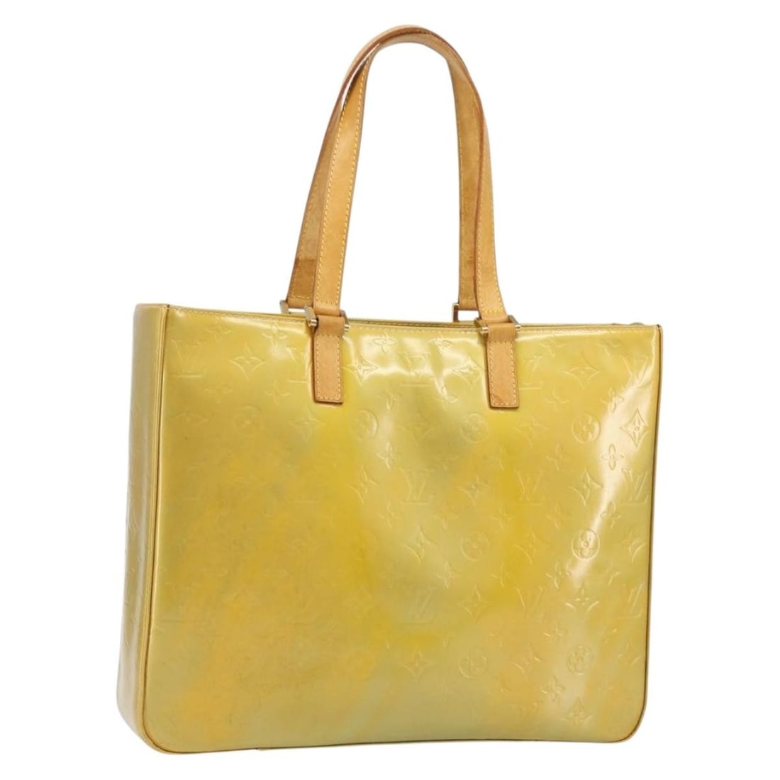 LOUIS VUITTON Monogram Vernis Columbus Tote Bag Gris M91028 Patent Leather: LOUIS VUITTON Monogram Vernis Columbus Tote Bag Gris M91028 Patent Leather This LOUIS VUITTON Monogram Vernis Columbus Tote Bag in Gris is a stylish accessory crafted from durable patent leather. Made