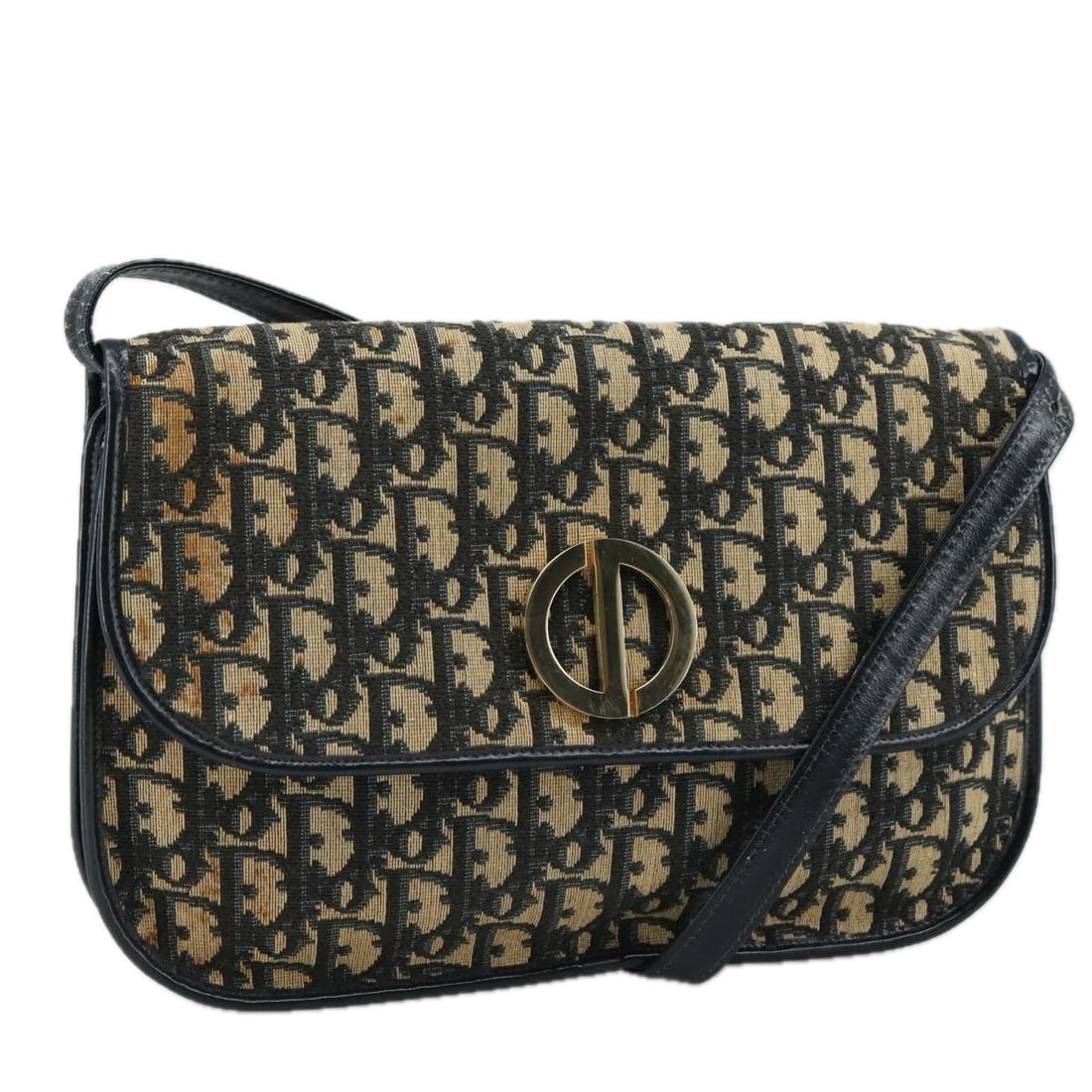 Christian Dior Navy Gold Trotter Canvas Shoulder Bag Auth: Christian Dior Navy Gold Trotter Canvas Shoulder Bag Auth This Christian Dior Trotter Canvas Shoulder Bag boasts an elegant navy and gold color scheme, making it a stylish accessory for any outfit. Cr