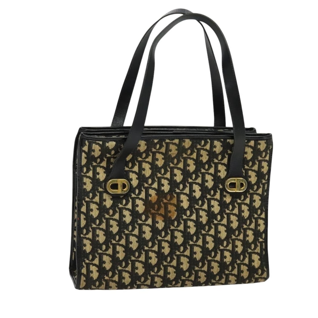 Christian Dior Trotter Canvas Shoulder Bag Black Gold Auth 125986: Christian Dior Trotter Canvas Shoulder Bag Black Gold Auth 125986 This Christian Dior Trotter Canvas Shoulder Bag features a classic blend of black and gold, making it a stylish accessory for any ward