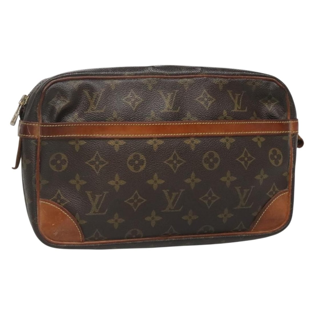 LOUIS VUITTON Monogram Compiegne 28 Clutch Bag M51845 Auth: LOUIS VUITTON Monogram Compiegne 28 Clutch Bag M51845 Auth This Louis Vuitton Monogram Compiegne 28 Clutch Bag showcases the iconic Monogram Canvas in a stylish design. Measuring approximately 11.0 in