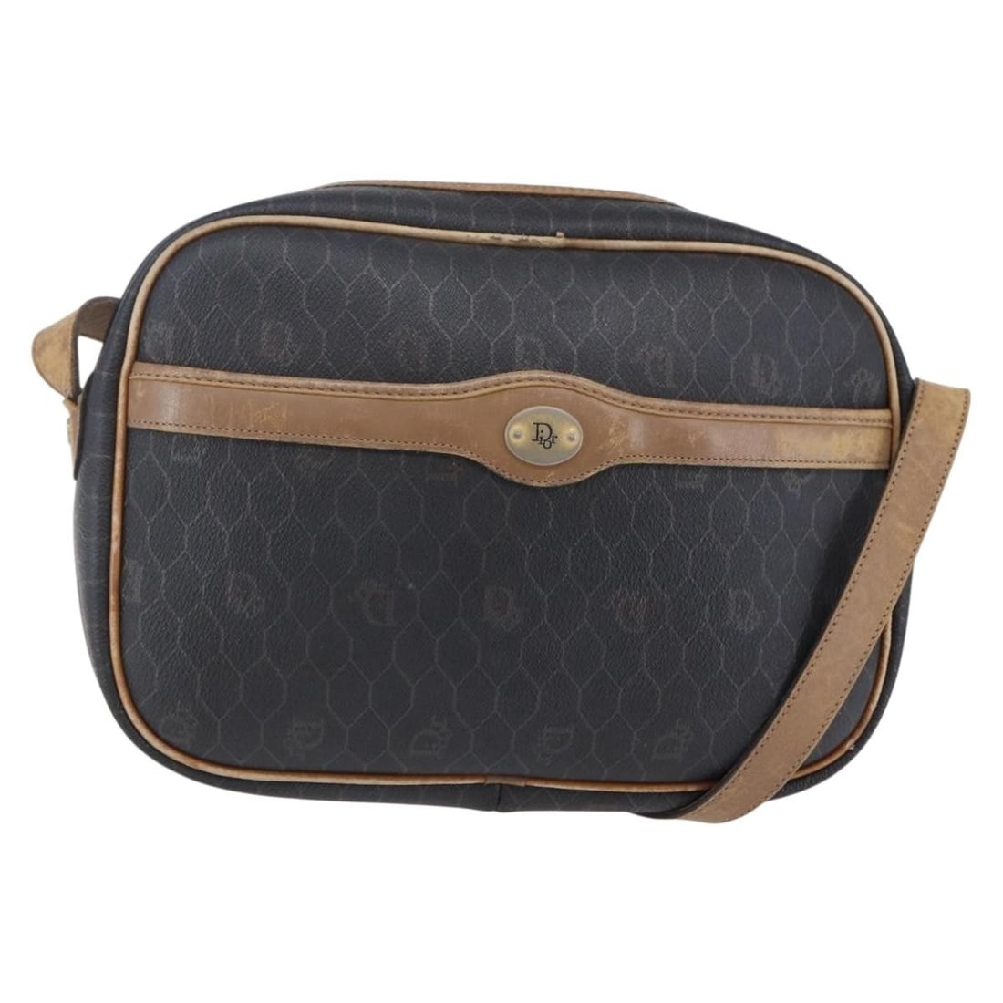 Christian Dior Black PVC Leather Honeycomb Shoulder Bag Auth BA6821: Christian Dior Black PVC Leather Honeycomb Shoulder Bag Auth BA6821 This Christian Dior Honeycomb Canvas Shoulder Bag is a stylish and practical accessory for any occasion. Crafted in France, this bag