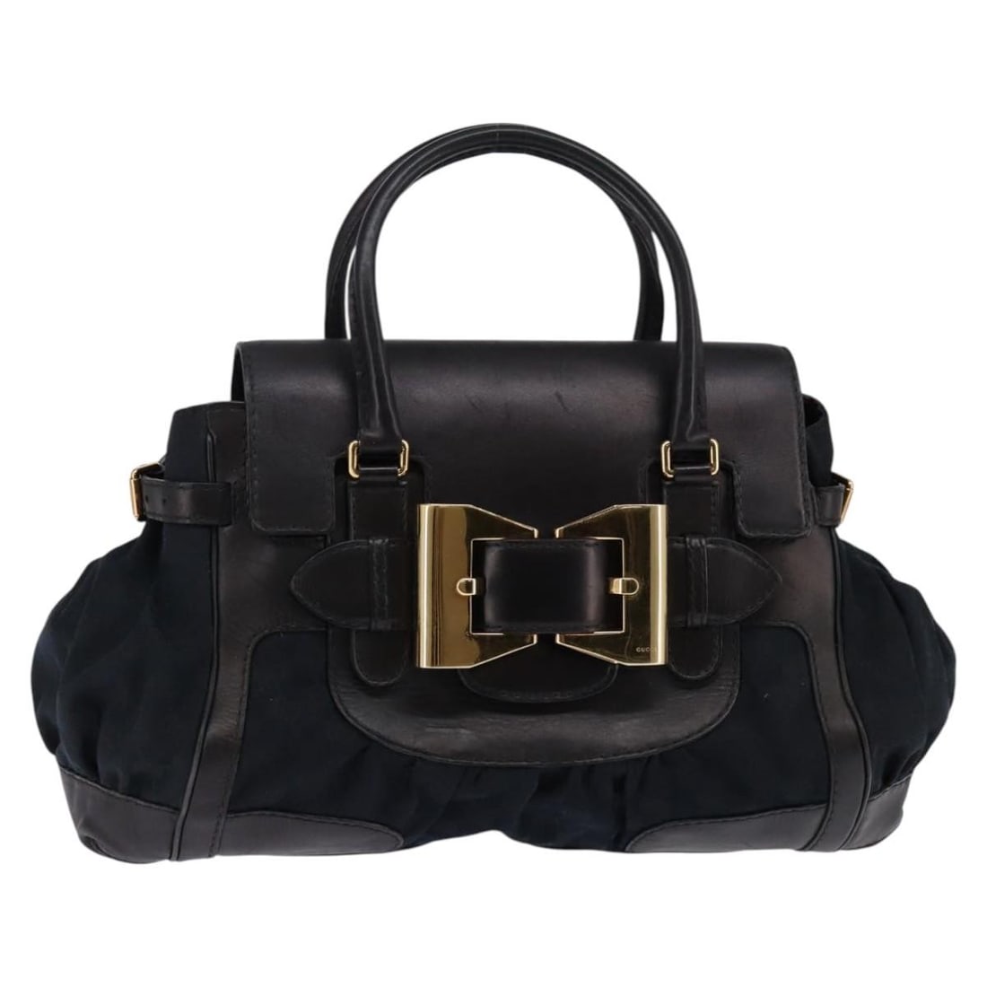 GUCCI GG Canvas Hand Bag Black Gold Made in Italy: GUCCI GG Canvas Hand Bag Black Gold Made in Italy This authentic GUCCI GG Canvas Hand Bag showcases a luxurious combination of black and gold colors, crafted from durable GG canvas material. Designed