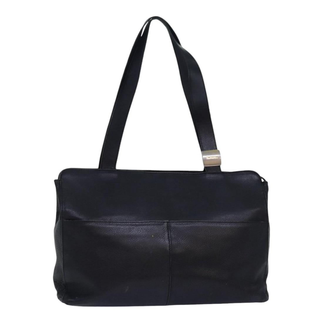 Burberrys Leather Shoulder Bag Silver Black 85895: Burberrys Leather Shoulder Bag Silver Black 85895 This Burberrys shoulder bag showcases a stylish blend of silver and black leather, making it a versatile accessory for any outfit. The bag dimensions