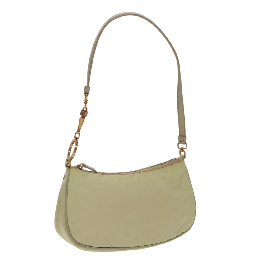 PRADA Cream Gold Nylon Shoulder Bag Made in Italy (1 of 18)