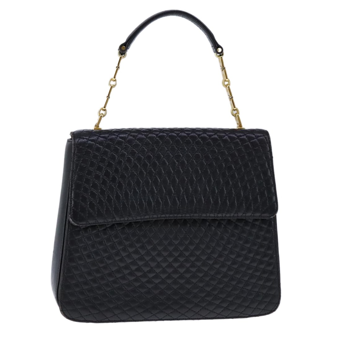 BALLY Black Leather Hand Bag Made in Italy Auth 107570 (1 of 18)