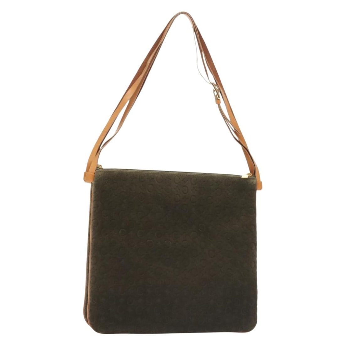 CELINE C Macadam Suede Shoulder Bag Brown Gold Authentic Italy: CELINE C Macadam Suede Shoulder Bag Brown Gold Authentic Italy This elegant CELINE C Macadam Canvas Shoulder Bag features a luxurious combination of suede and C Macadam canvas in a rich brown and gold