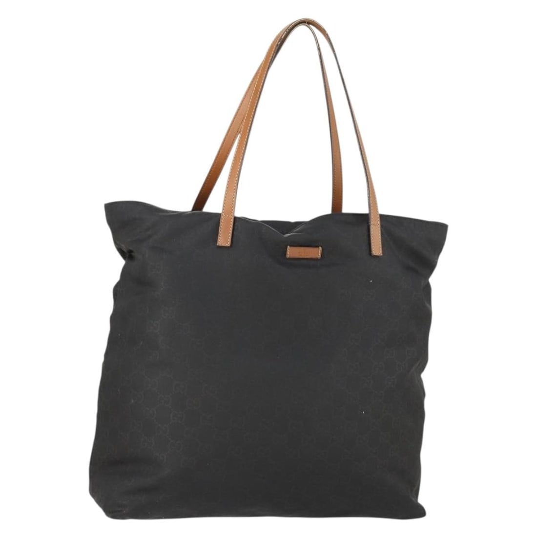 Black Nylon GG Canvas Tote by Gucci 295252 Silver Accents: Black Nylon GG Canvas Tote by Gucci 295252 Silver Accents This GUCCI GG Canvas tote bag features a black nylon exterior with silver accents and GG canvas detailing. Designed in a spacious tote style,