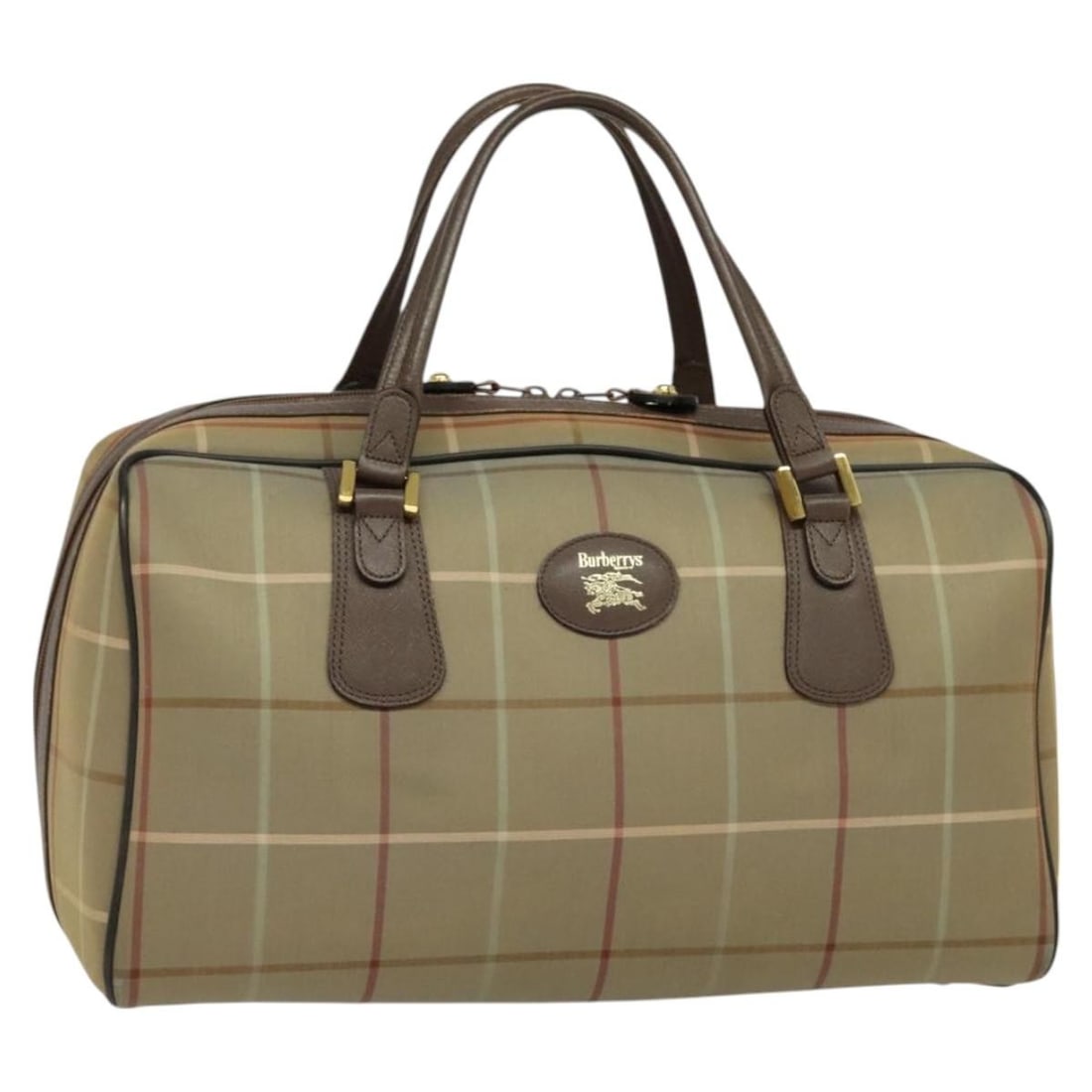 Burberrys Nova Check Beige Gold Canvas Boston Bag Auth: Burberrys Nova Check Beige Gold Canvas Boston Bag Auth This Burberrys Nova Check Boston Bag is a stylish accessory crafted from durable canvas in a sophisticated beige and gold color combination. With