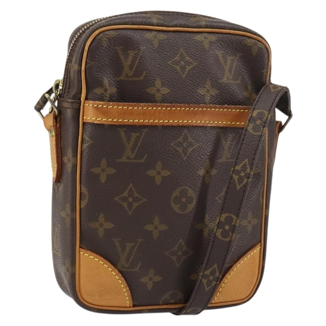 Louis Vuitton Danube Monogram Canvas Shoulder Bag M45266 France: Louis Vuitton Danube Monogram Canvas Shoulder Bag M45266 France This Louis Vuitton Monogram Danube shoulder bag features the iconic monogram canvas and is crafted in France. The bag has a compact desi