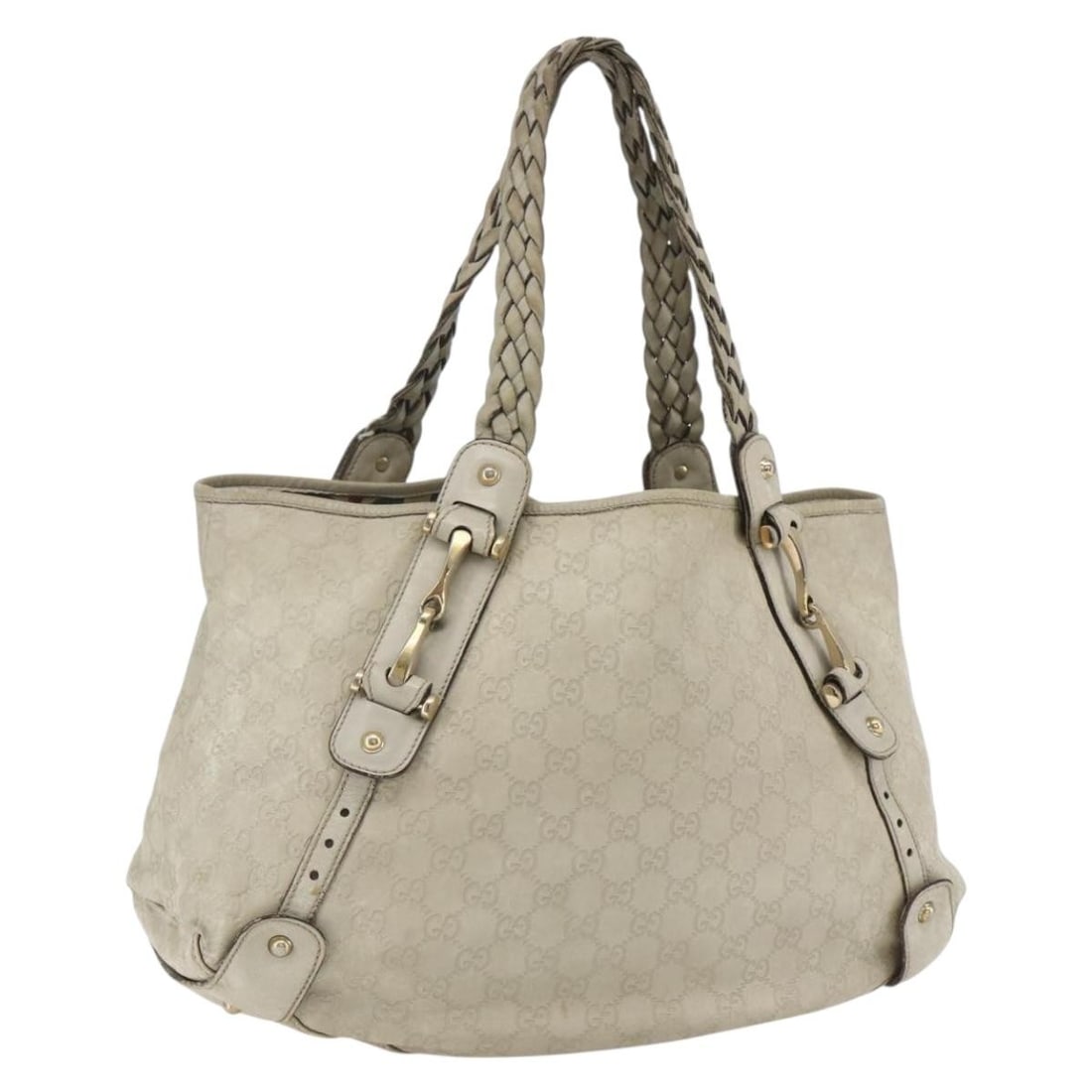 Gucci Guccissima Horsebit Ivory Gold Leather Tote Bag Model 137621: Gucci Guccissima Horsebit Ivory Gold Leather Tote Bag Model 137621 This is an authentic Gucci GG Canvas Guccissima Horsebit tote bag crafted in ivory and gold leather with GG canvas accents. The bag f