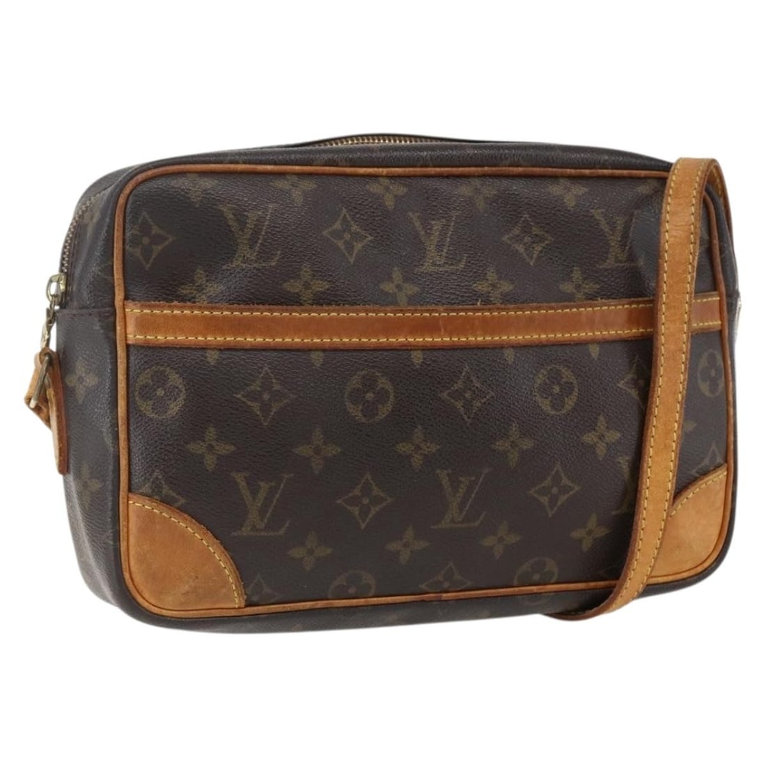 Monogram Canvas Louis Vuitton Trocadero 27 Shoulder Bag France Made: Monogram Canvas Louis Vuitton Trocadero 27 Shoulder Bag France Made Louis Vuitton Monogram Trocadero 27 shoulder bag crafted from monogram canvas with leather trim. The bag features a single shoulder