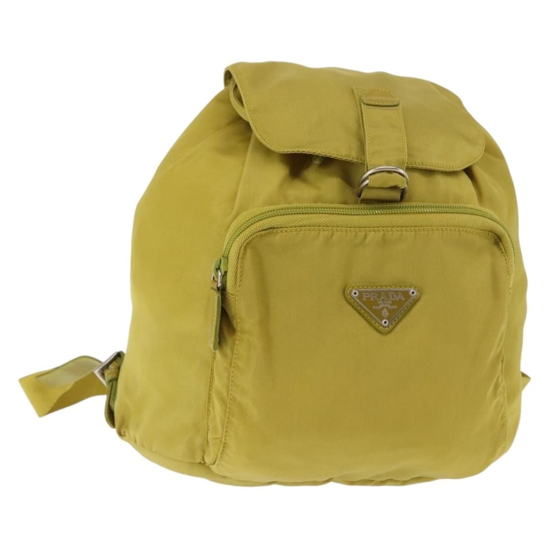 PRADA Nylon Backpack Green Silver Italy Auth BA5656: PRADA Nylon Backpack Green Silver Italy Auth BA5656 This authentic PRADA backpack combines style and function, crafted from durable nylon in a striking green and silver color combination. Designed in