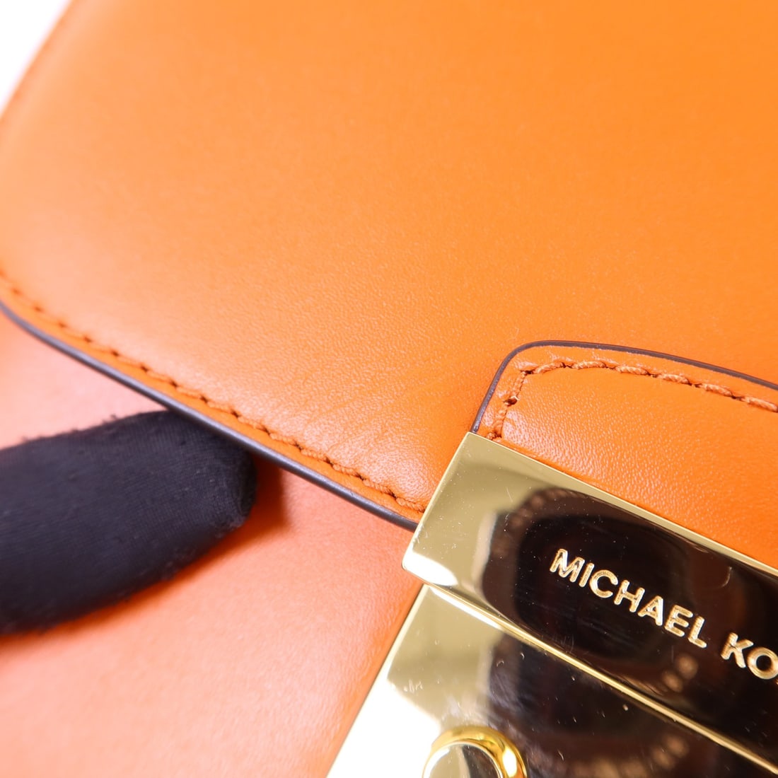 Michael Kors Orange Calfskin Chain Shoulder Bag with Gold Hardware - 17