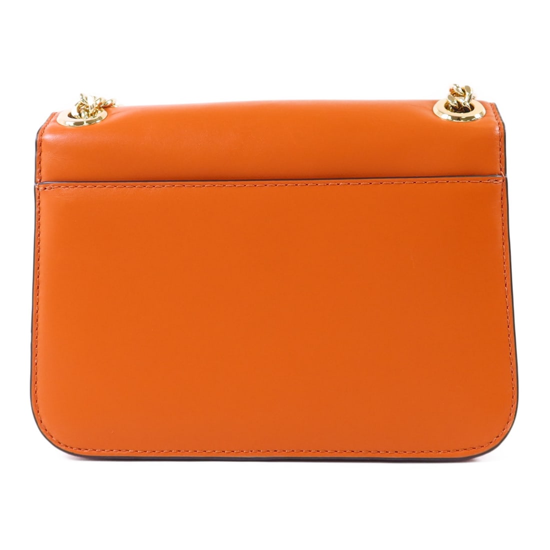 Michael Kors Orange Calfskin Chain Shoulder Bag with Gold Hardware - 2