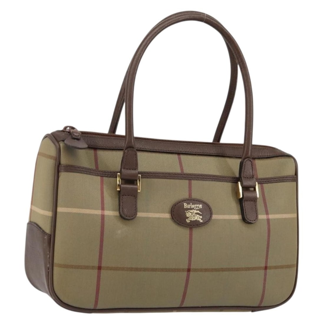 Burberrys Nova Check Hand Bag Canvas Beige Gold Authentic: Burberrys Nova Check Hand Bag Canvas Beige Gold Authentic This Burberrys Nova Check Hand Bag combines a chic beige and gold canvas exterior, making it a stylish accessory for any occasion. The bag fea