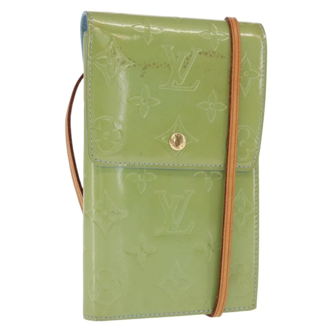 Baby Blue Monogram Vernis Walker Wallet by Louis Vuitton M91073 Patent Leather: Baby Blue Monogram Vernis Walker Wallet by Louis Vuitton M91073 Patent Leather This is a Louis Vuitton Monogram Vernis Walker wallet in baby blue patent leather. The wallet features a compact design w