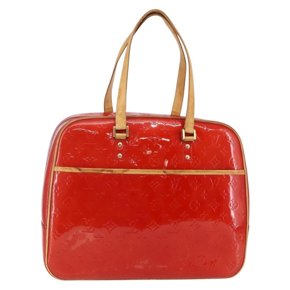 LOUIS VUITTON Monogram Vernis Sutton Hand Bag Red Patent Leather M91080: LOUIS VUITTON Monogram Vernis Sutton Hand Bag Red Patent Leather M91080 Introducing the LOUIS VUITTON Monogram Vernis Sutton Hand Bag in a striking Red Rouge. This luxurious handbag, crafted from high