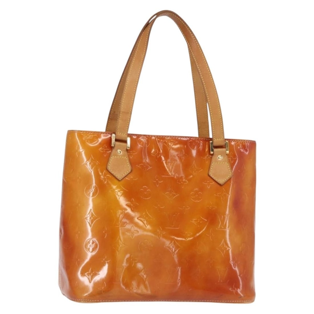 LOUIS VUITTON Monogram Vernis Houston Hand Bag Beige M91004 Auth: LOUIS VUITTON Monogram Vernis Houston Hand Bag Beige M91004 Auth This LOUIS VUITTON Monogram Vernis Houston Hand Bag is a stylish accessory crafted in France from high-quality patent leather. The eleg