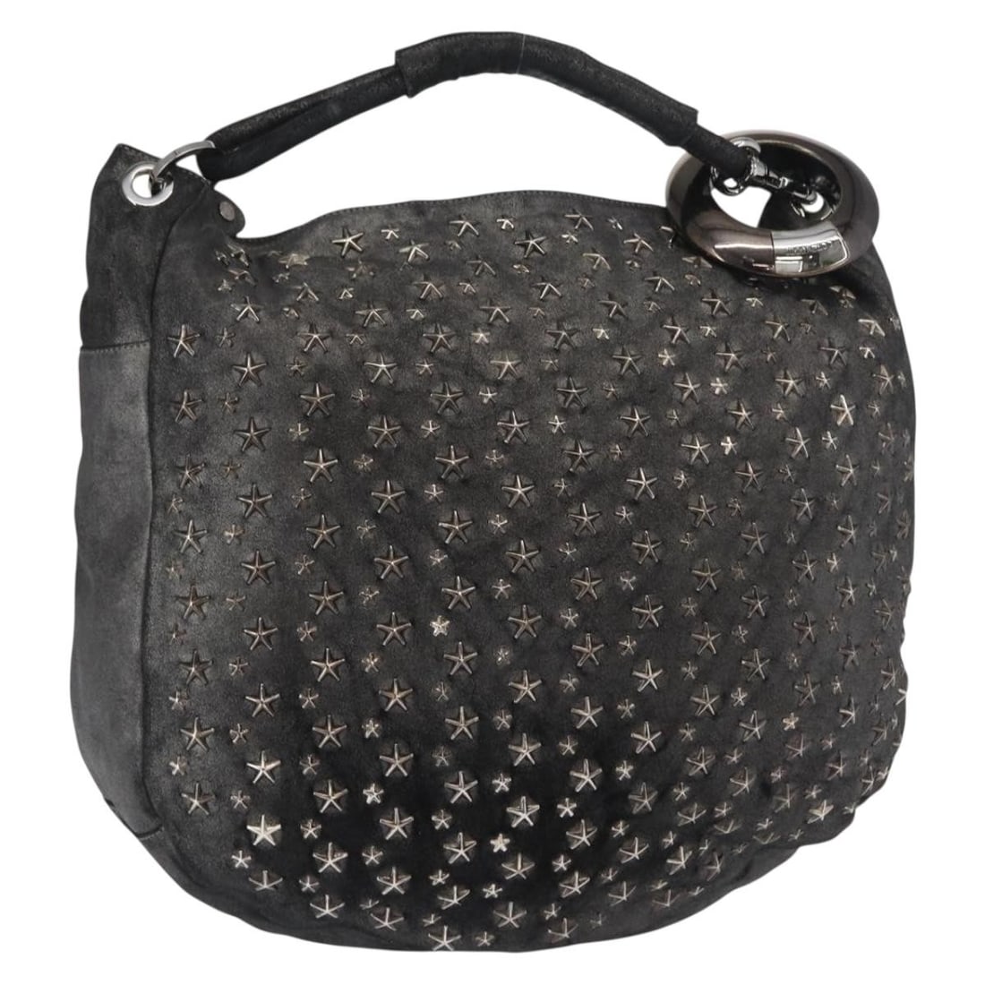 Jimmy Choo Black Leather Shoulder Bag with Silver Accents (1 of 18)