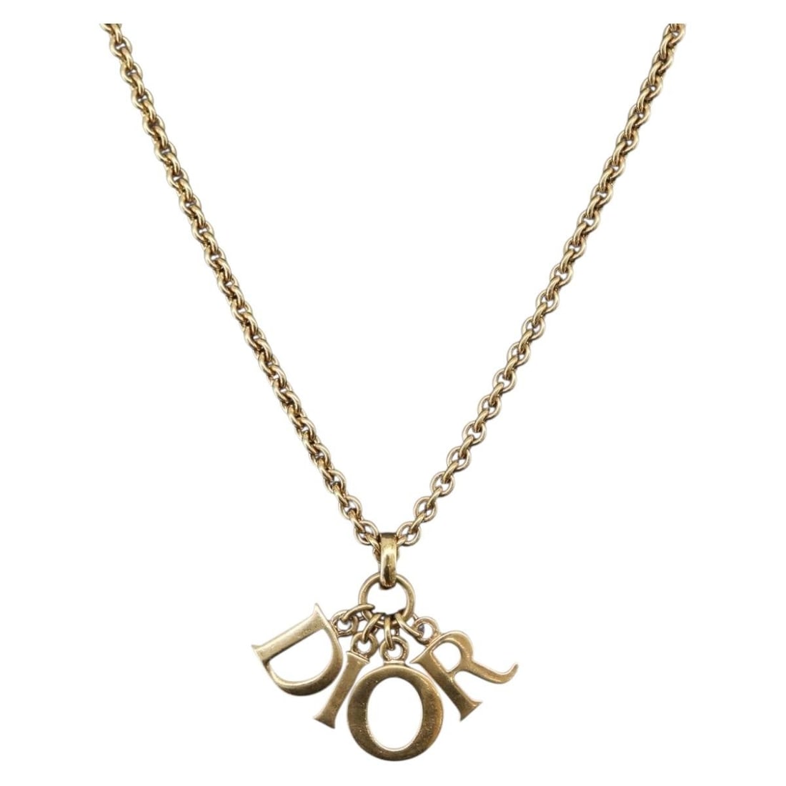 Christian Dior Gold Tone Metal Necklace 49cm Length: Christian Dior Gold Tone Metal Necklace 49cm Length Christian Dior gold tone metal necklace with a total length of approximately 49 cm (19.3 inches). The necklace shows slight surface scratches and ha